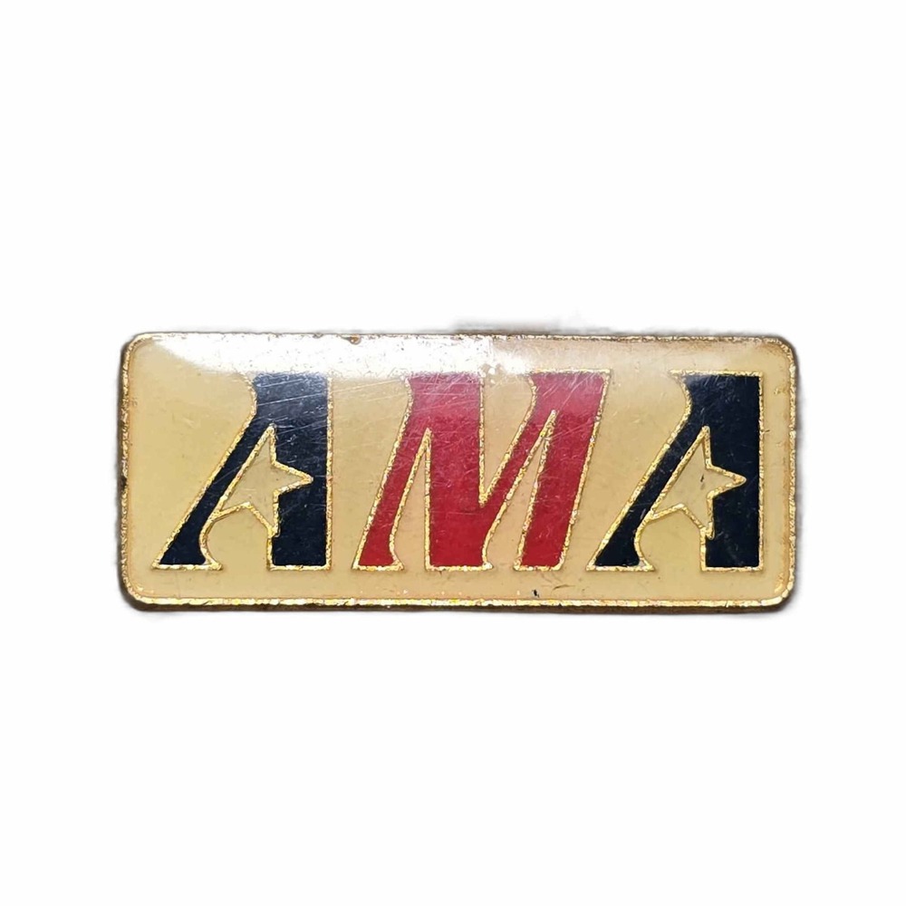 American Motorcycle Association Ama Logo Enamel Lapel Vest Hat Pin J17